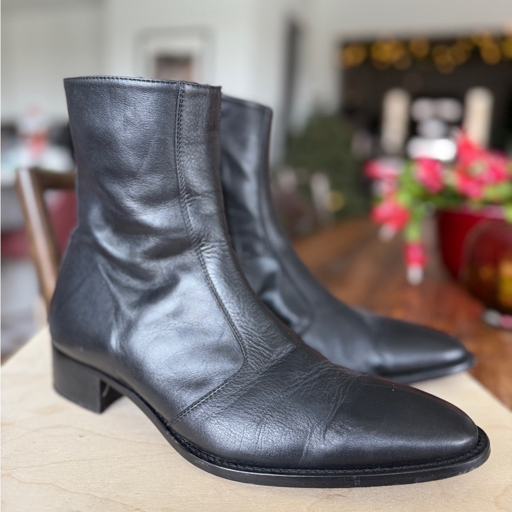 Thomas Bird Memphis Zip Boot Black Made In Italy Men’s 11 Ankle Chelsea Boot